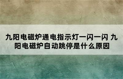 九阳电磁炉通电指示灯一闪一闪 九阳电磁炉自动跳停是什么原因